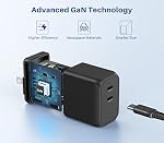 45W USB C Fast Charger, Dual USB C GaN Charger Block with Foldable Plug, PD 3.0 & PPS Fast Charging Wall Charger for iPhone 17 16, for iPad Pro, for MacBook Air