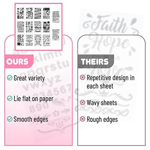 Mr. Pen- Bible Journaling Stencil Set, 4.2 x 7 Inch, 14 Sheets, Plastic Stencils for Planners and Journals