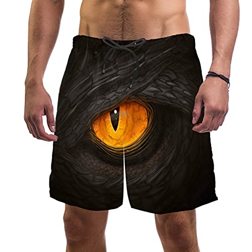 Short de bain pour homme avec doublure maille motif dragon chinois multicolore taille M