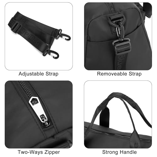 Image of For United Airline 17x10x9 Inches Personal Item Underseat Travel duffle bag, ports Tote Gym Bag,Shoulder Weekender Overnight Bag (Black)