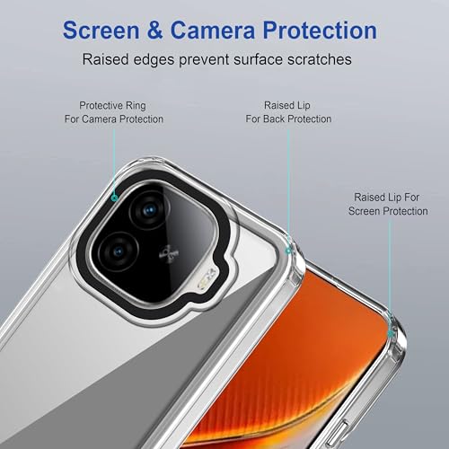 Image of amazon basics Back Case Cover for iQOO Neo 10R | Compatible for iQOO Neo 10R Back Cover | Case Cover with Camera Protection | (TPU + PC | Transparent)