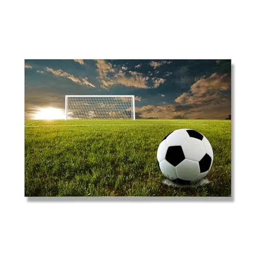 Art mural abstrait football de qualité supérieure sur toile tendue 55 x 80 cm