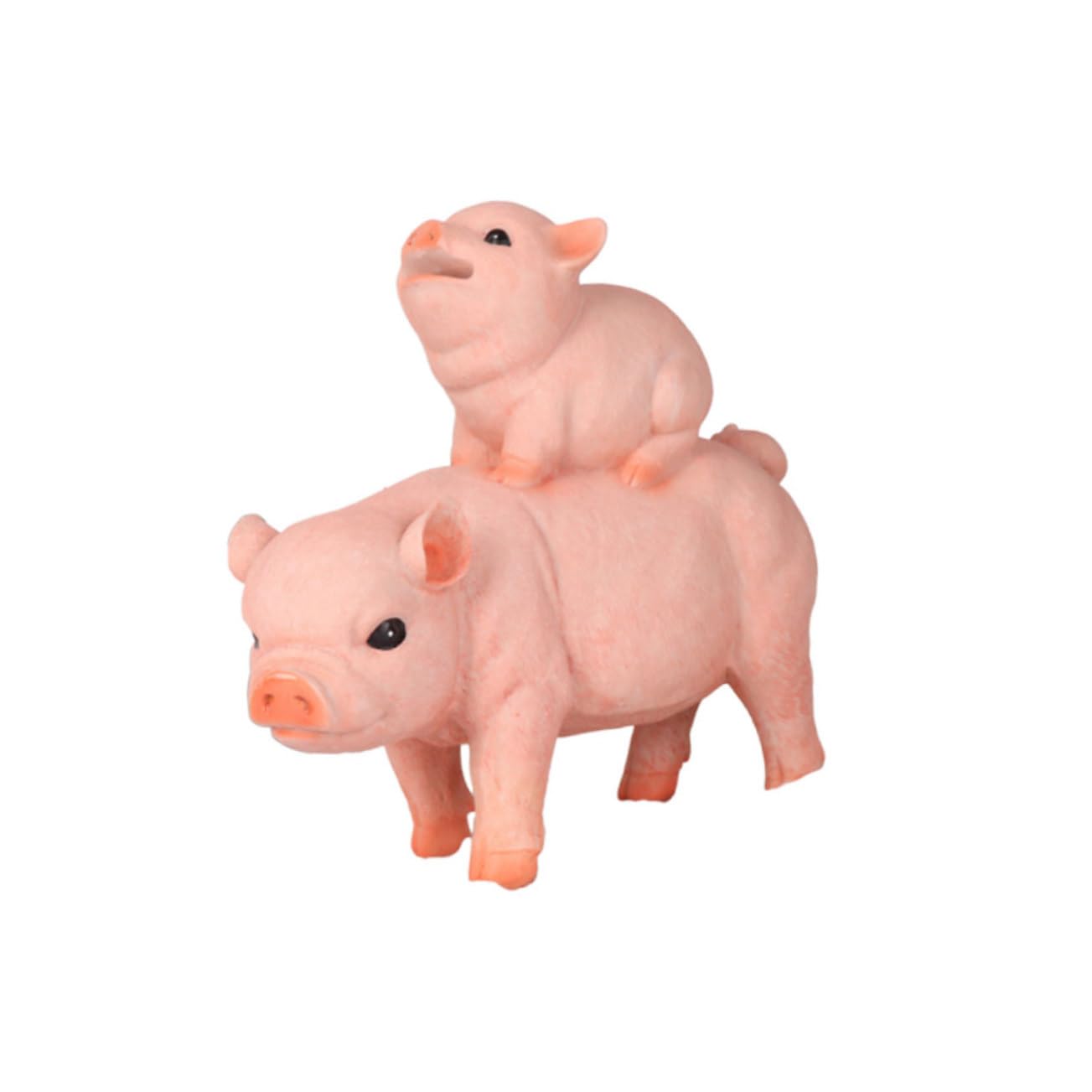 Großes Sparschwein aus Kunstharz mit Schweinchen Design, Rosa