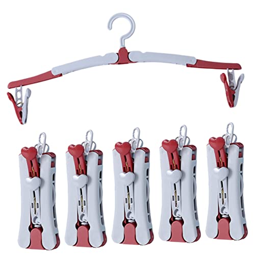 FUNOMOCYA 6Pcs Portable Folding Hangers Compact Clothes Drying Racks for Travel Non Slip Design for Closet Organization for Pants Skirts and More
