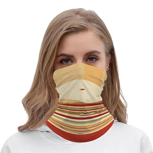 Neck Gaiter Face Mask con patrón de rayas horizontales, transpirable y a prueba de viento, cubrebocas para hombre y mujer miniatura 4