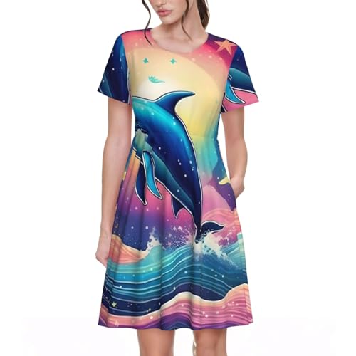 Robe d'été à motif dauphin coloré, le vêtement de vos plus beaux souvenirs