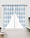 Savannan Swag Curtain Valance, Blue Plaid Spring Easter Buffalo Check Baby Blue,Short Curtain for Small Windows Bedroom Privacy Added Rod Pocket Design,2 Panel, 28