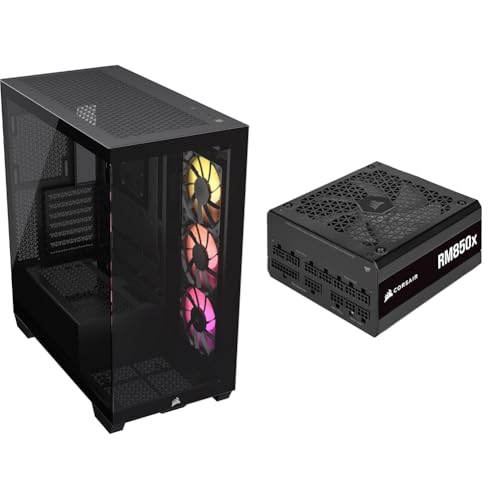 Image of CORSAIR 3500X ARGB Mid-Tower ATX PC Case + CORSAIR RM850x Fully Modular ATX Power Supply - Black