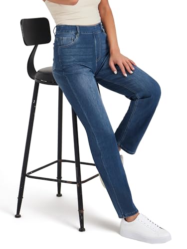 LaiEr Damen hohe Stretch Yoga Jeans,Skinny und Hüfte Heben Pull on Sweatpants,Weiche und Bequeme Slight Bootcut Hose für Sport und Fitness Workout,Fashionable und Casual Match.(NavyBlue‌XL)