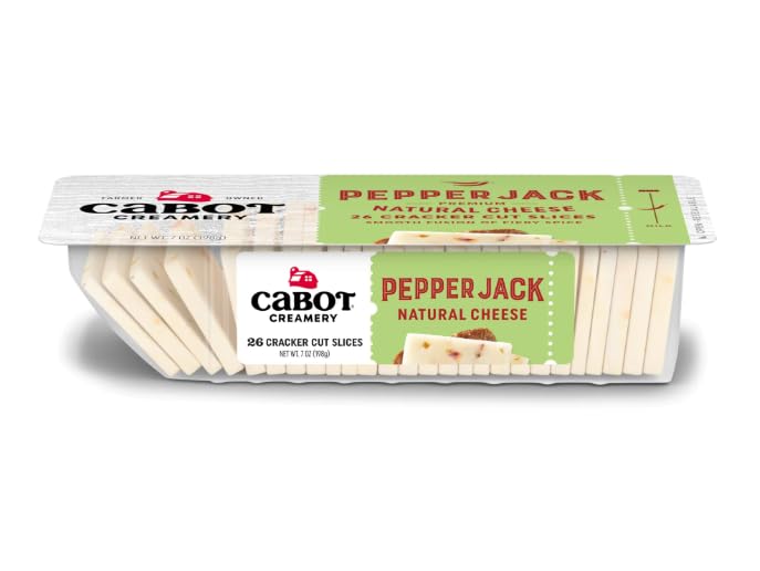 Cabot Cracker Cut Slices Cheese Seriously Sharp, Gouda, Pepper Jack - 7oz x 3 packs