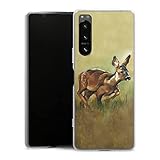 DeinDesign Coque en Silicone Compatible avec Sony Xperia X5 IV Etui Silicone Coque Souple Chevreuils Faon Prairie