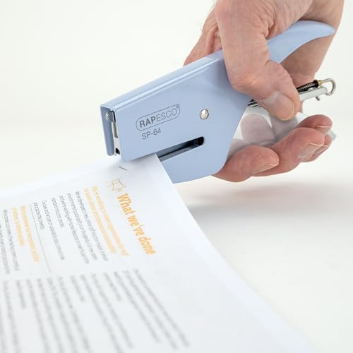 Image of Rapesco 1376 SP-64 Stapling Plier and 1000 Type 21 /4mm Staples, 12 Sheet Capacity, Powder Blue
