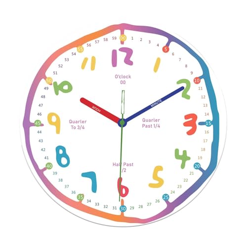 FytStycale Reloj de Pared Infantil silencioso Decorativo para Sala de Estar, Oficina, guardería o Dormitorio, Style B