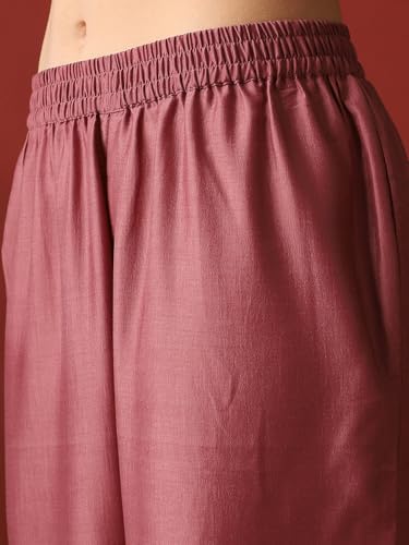 Image of Globus Women Kurta Set (GS578843 Maroon S)