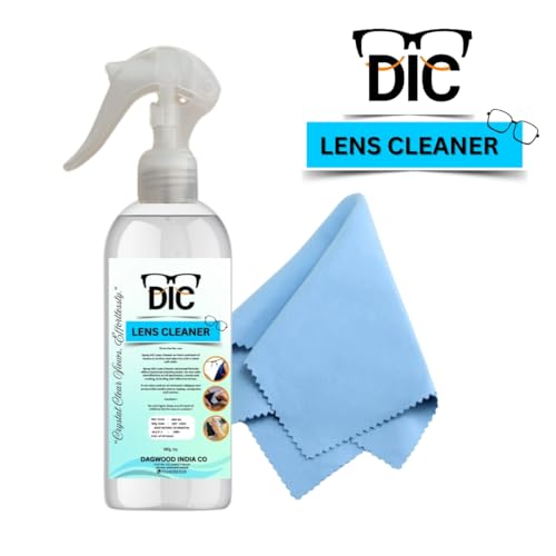 Image of DIC 300ml Lens Cleaning Solution Spray with Microfiber Cloth Contain NO Detergent-NO foam-for Spectacles, Sunglasses, Eyeglasses, Mobile, PC, Laptop, TV&Camera - Pack of 4