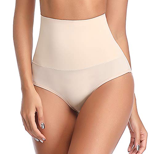 Womens Shapewear Tummy Control Panties High Waist Body Shaper Briefs Shaping Girdle Underwear (Beige, X-Large)