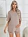 WDIRARA Women's 2 Piece Outfits Solid Short Sleeve Round Neck Top and Shorts Set Maternity Khaki M