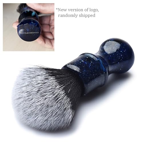 JEQUIL&CORENVEO Luxury Synthetic Shaving Brush With Aesthetic Resin Handle, 24mm Extra Dense Knot