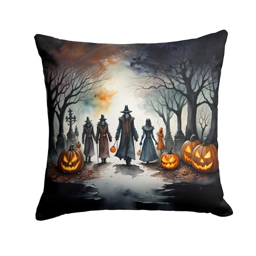 Caroline's Treasures DAC2243PW1414 Vampires Spooky Halloween Throw Pillow Machine Washable, Indoor Outdoor Decorative Pillow for Couch, Bed or Patio, 14Hx14W
