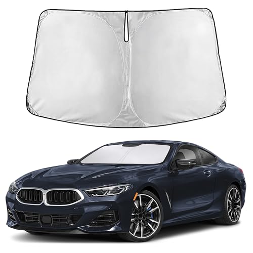 Image of EcoNour Windshield Sunshade Compatible for BMW 8 Series, Gran Coupe 1991-2024 2025 2026, Sun Visor for Front Windshield & Window Sun Shade Cover, UV Heat Blocker & Protector, Car Accessories