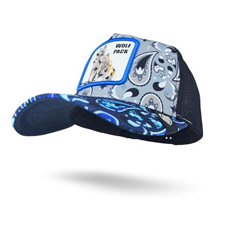 Tomorrow Wolf Pack Trucker Cap for Men – Unique Animal-Themed Snapback Hat with Wolf Print Patch | Adjustable Snapback Hat | Printed Baseball Hat