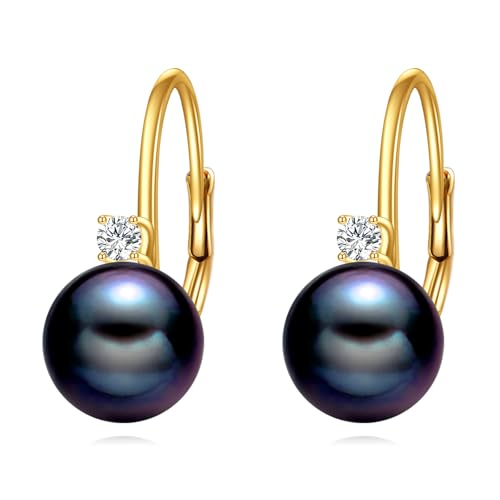 KECHO 14K Gold Dangle Drop Earring for Women Pearl Jewelry Birthday Gifts for Her Brides Weddings