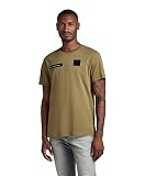 Proporciona comodidad G-Star Para Hombre Camiseta Velcro, Verde (smoke olive D22819-336-B212), S