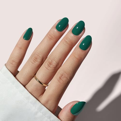 BTArtbox Press On Nails Short - Dark Green Press on Nails, Short ...