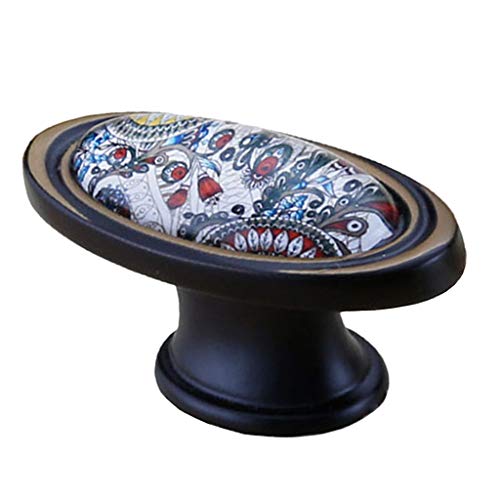 Puxador de armário de cerâmica vintage Baoblaze - N 55,7 mm - M 55,7 mm