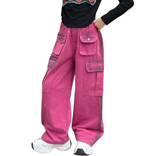 Moonker Straight Cargo Jeans for Girls Wide Leg Y2k Summer Baggy Trendy Trousers Elastic High Waisted Women