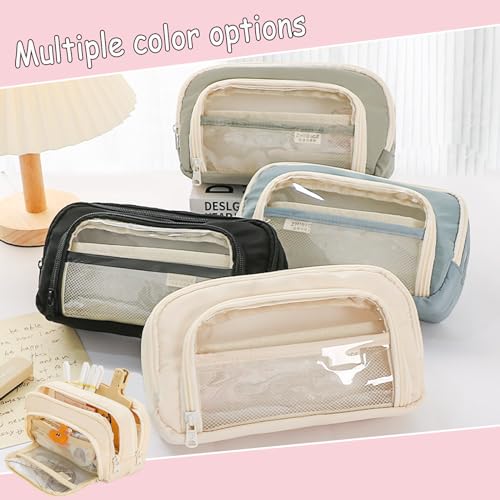 Image of Pencil Case Large Capacity Pencil Pouch, Aesthetic Pencil Case Pouch, Cute Pencil Case for Kids Students, Kawaii Pencil Bag, Preppy Pencil Case for School, Stationery Storage Bag