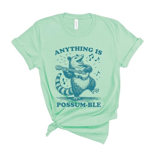 Anything is Possumble Funny Possum Inspirational Graphic T-Shirt, Positive Sayings, for Women and Men (Possumble)3