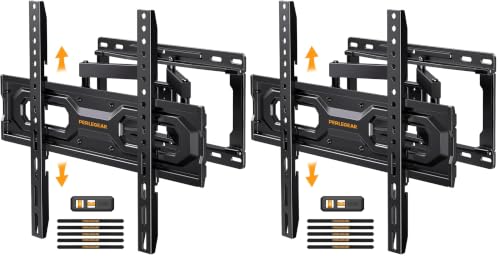 Image of Perlegear Full Motion TV Wall Mount for 26-65 inch TVs, TV Bracket Supports Swivel Articulating Level Extension Tilt Arms, Max VESA 400x400mm up to 99lbs, 16 inch Wood Studs, PGMFK4 (Pack of 2)