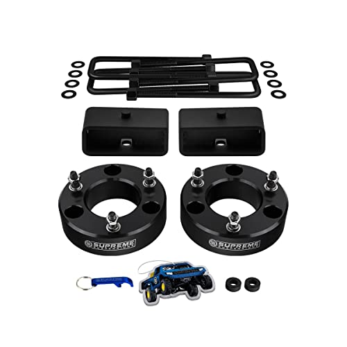 Supreme Suspensions - 3" Front + 2" Rear Full Suspension Lift Kit for 2019 - 2023 Chevrolet Silverado & GMC Sierra 1500 2WD 4WD (BLACK) - Microfiber Towel Included