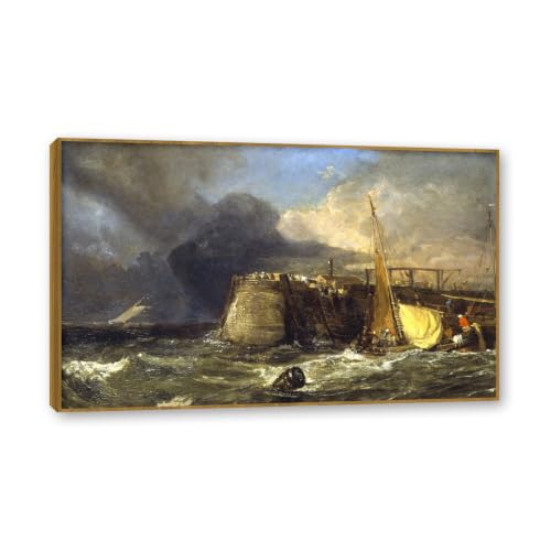 Reproduction Turner sur toile 80x130cm avec cadre en teck pour déco