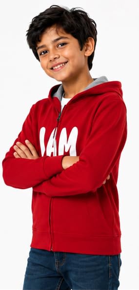 Image of T2F Boy's Cotton Regular Fit Hooded Sweatshirt