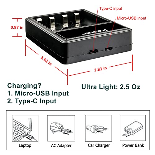 Kastar 2-Pack Kaa2Hr Battery And Lcd Dual Usb Charger Replacement For Kodak Easyshare Dx6340, Dx6440, Dx6445, Z1275, Z1285, Z650, Z650 Zoom, Z663 Zoom, Z700, Z710, Z740, Z885, Z980, Zd710 Zoom Camera #TOP3