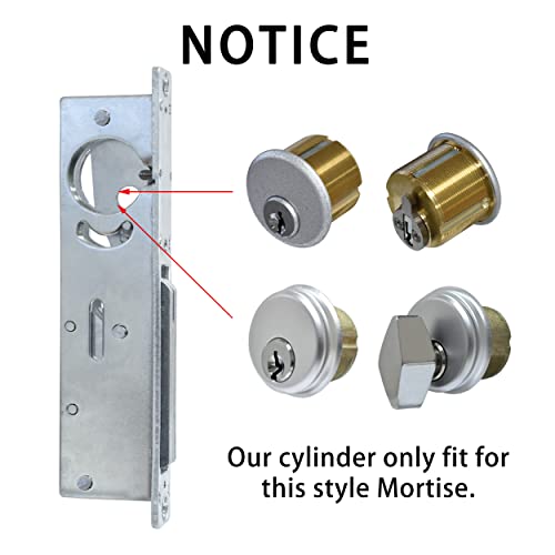 Aisecure Brass Mortise Cylinder Lock With 2 Sc Keyway Keys Standard Commercial Door Lock Cylinder 2 Pack, Storefront Doors Lock Replacements For Aluminum Door,Black #TOP2