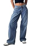 Trendy Queen Womens Baggy Jeans Wide Leg Denim Pants Boyfriend Loose Streetwear Trousers Fall Fashion y2k Outfits 2025 Blue 10