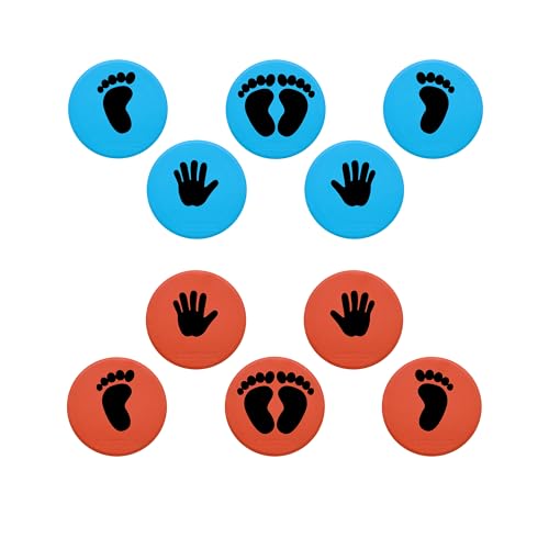 Eco Walker 10inch Colorful Carpet Spot Flat Markers Feet Hand Game Stepping Stones Floor is Hot Lava for Classroom Home (Hand-Feet 3)