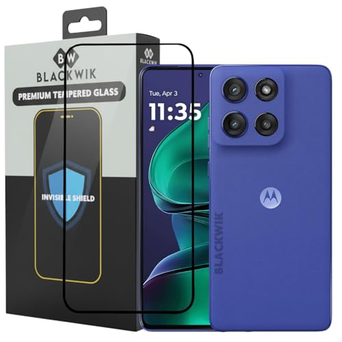 Image of Blackwik Tempered Glass Screen Protector for Moto G60 Stylus with Edge-To-Edge Protector Coverage | Easy Installation Kit (Black)