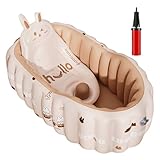 Baignade sûre et confortable: combinant le confort et la praticité, la baignoire gonflable offre un coussin de bain doux avec des éléments antidérapants, une expérience sécurisée et confortable, que votre bébé soit assis ou se trouve