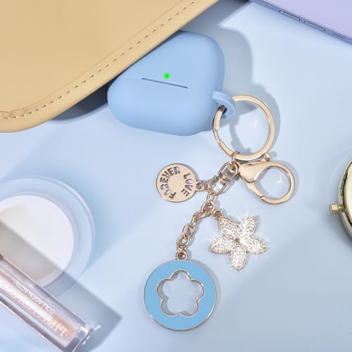 Image of Case Compatible for Apple Airpods 4 - VISOOM Airpods 4 Cases 2024 Cover Women Anti-Drop Silicone iPods 4 Earbuds Wireless Accessorie Charging Cases Girl Bling Keychain for Airpod iPods 4th Generation