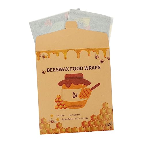 VALICLUD 3Pcs Sustainable Beeswax Food Wraps Reusable Food Packaging Cloths for Bread Cheese Fruits Vegetables Natural Wrapping Sheets for Picnic Lunchbox and Storage