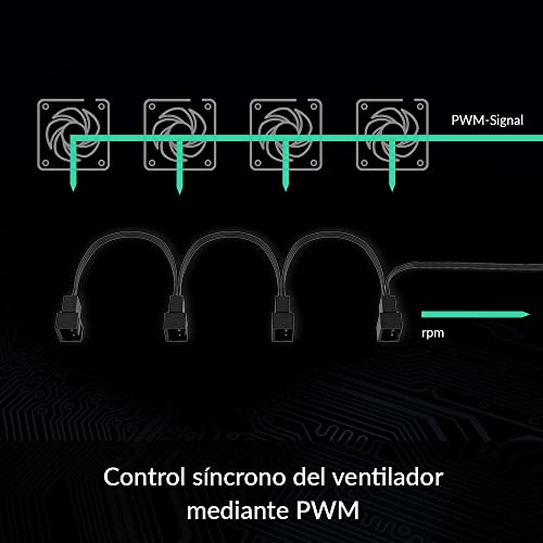 Miniatura 4 de Arctic 4-Pin Pwm Fan Splitter Cable - Cable De Extensión Pst Para 4 Ventiladores Para Caja, Conexión Multi-Ventilador Provee Una Refrigeración Suficiente Y Centralizada - Negro