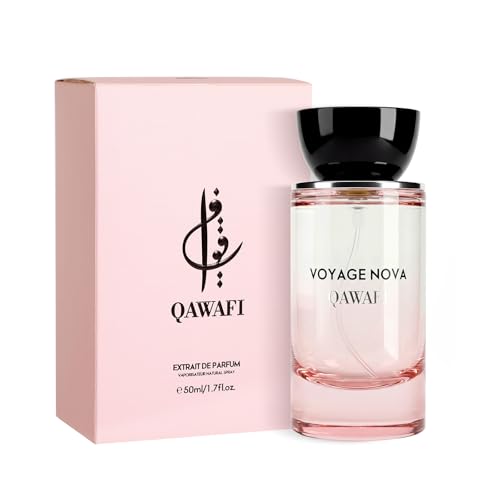 QAWAFI Voyage Nova Eau de Parfum for Women Sparkling Lychee Bergamot and Ginger Rose Peony and Cocoa Blossom Smooth Patchouli Finish Romantic Spring Fall Signature Scent 50ml 1.7fl oz