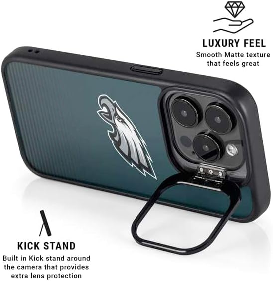 Skinit Kickstand Phone Case Compatible with iPhone 15 Pro Max - Officially Licensed NFL Philadelphia Eagles Breakaway Design
