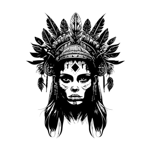 Fein geschnitzte Aufkleber Das Kopftattoo eines...