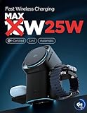 爆速充電 25W ワイヤレス充電器 超高速・超高効率 MagSafe対応 Qi2.2認証 【電動トランスフォーム型/3in1】 マグセーフ対応充電器 デザイナーズ 温度制御 角度調節可 【TAXION】 iPhone17/16/15/14/13/12/AirPods Pro/3/2/1/iWatch/ワイヤレスイヤホンに対応