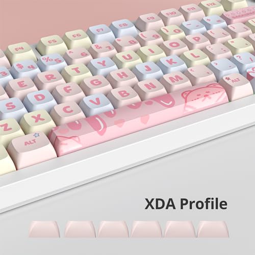 Image of XDA Profile Keycaps 133 Keys PBT Keycap Dye-Sublimation Custom Keycaps for MX Switches 60% 75% 100% Mechanical Gaming Keyboards(Cream Strawberry)